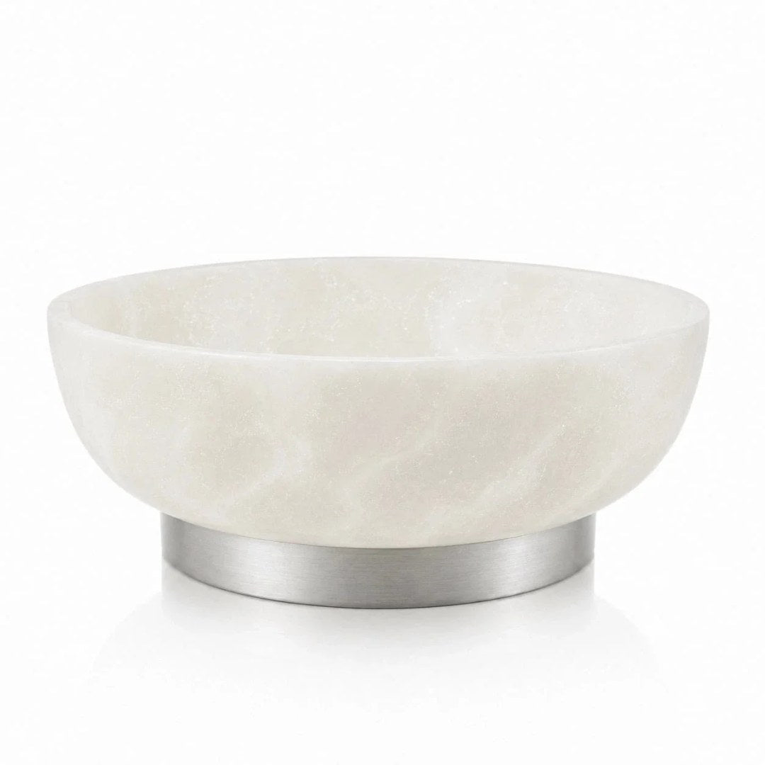 Bowl Round Large Resin Silver