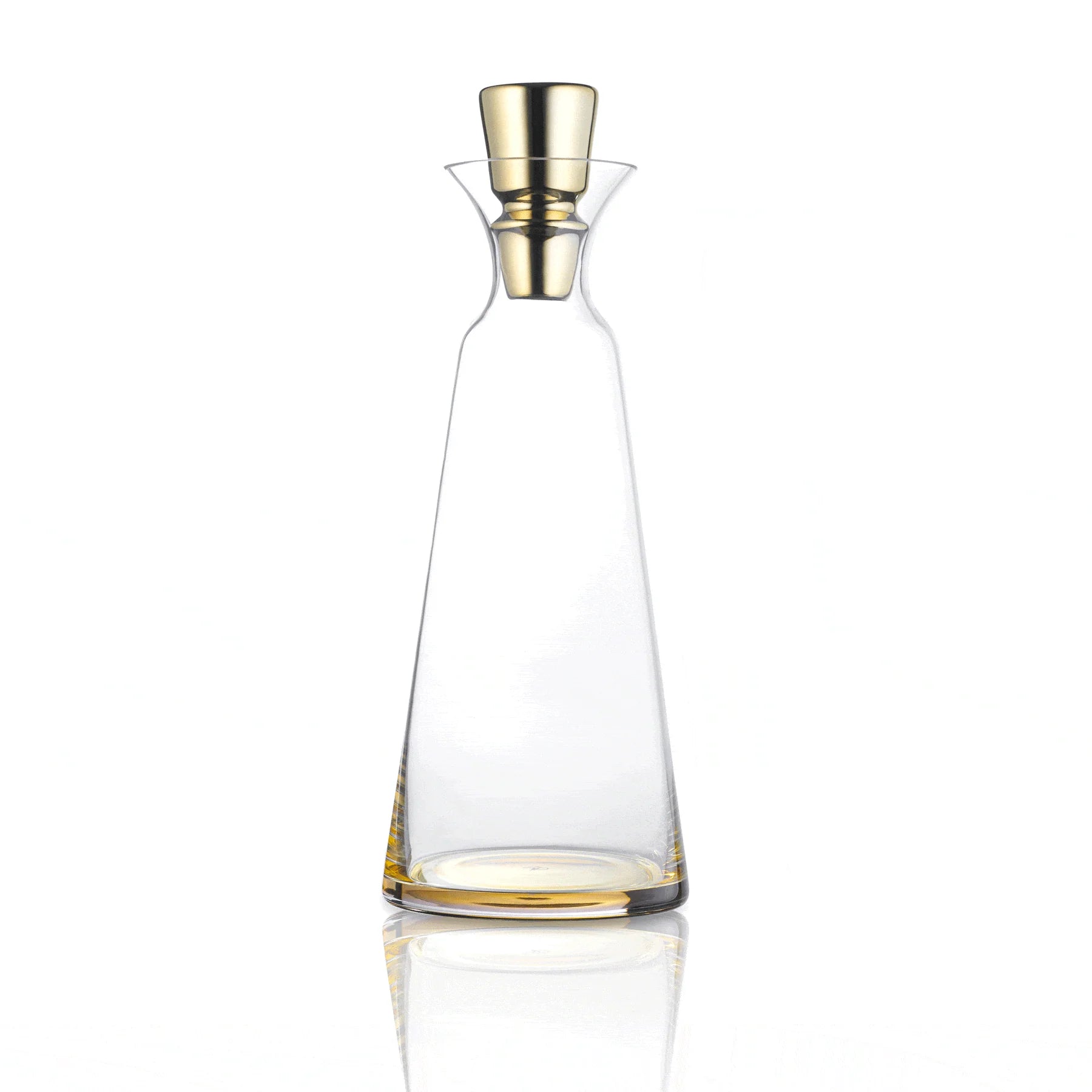 Tall Flared Gold Decanter