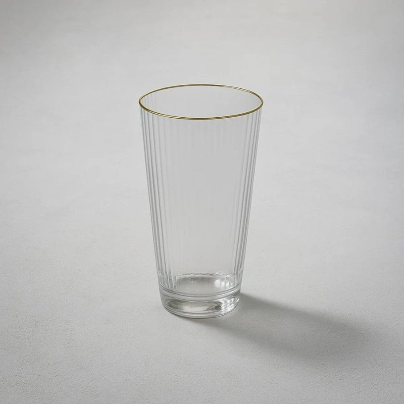 Optic, Highball Glass, Gold Rim, 13 oz