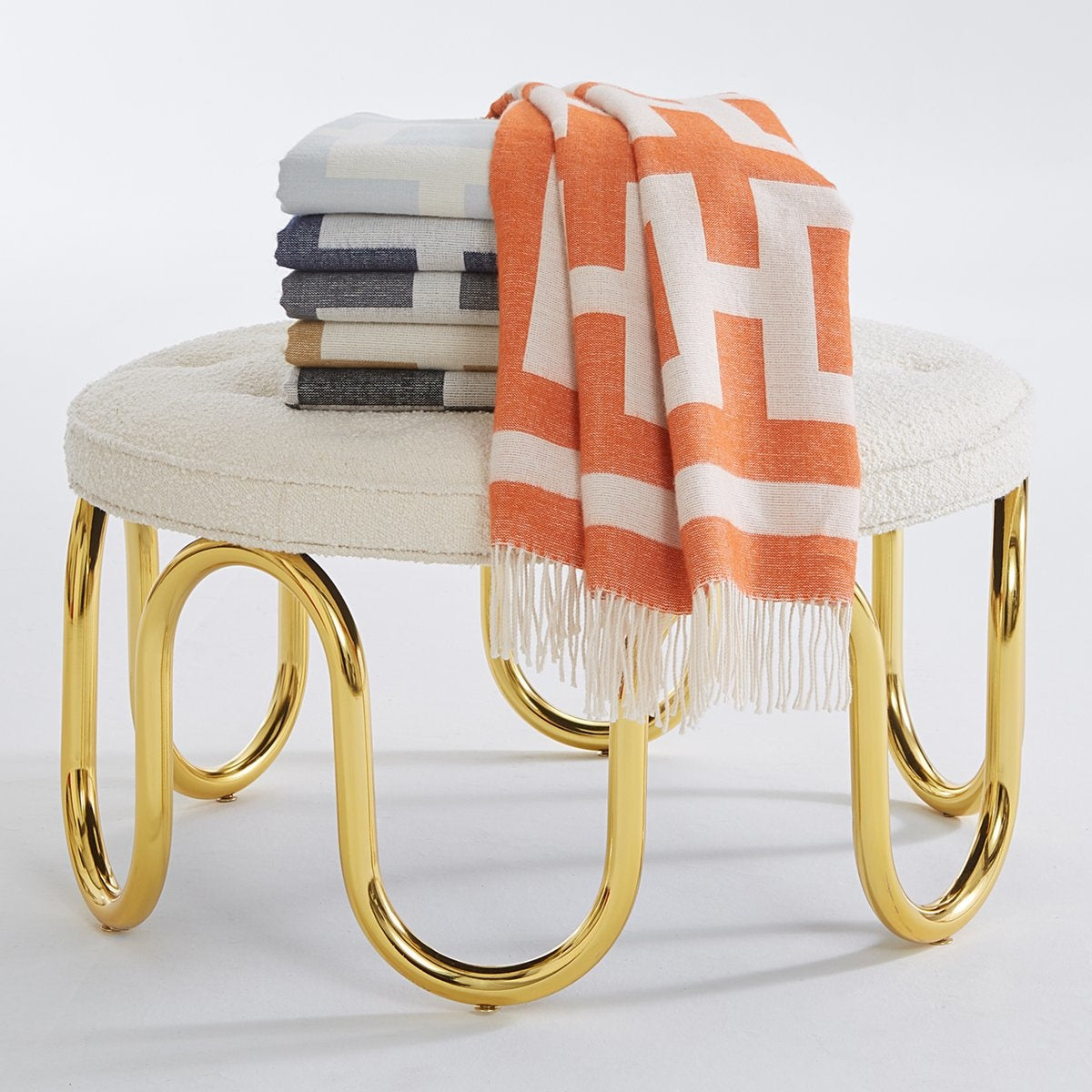 Nixon Orange Baby Alpaca Throw