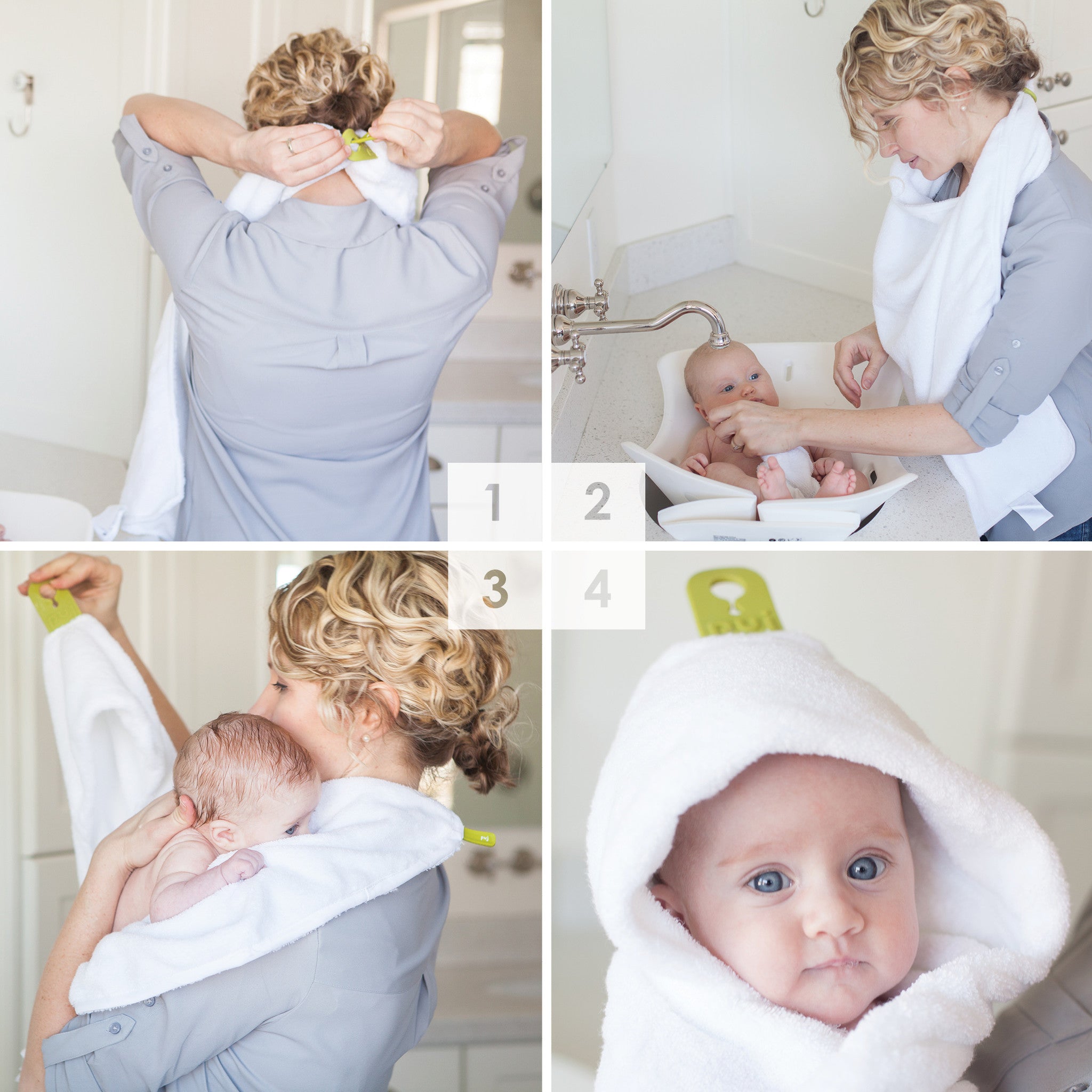Hug White Baby Towel