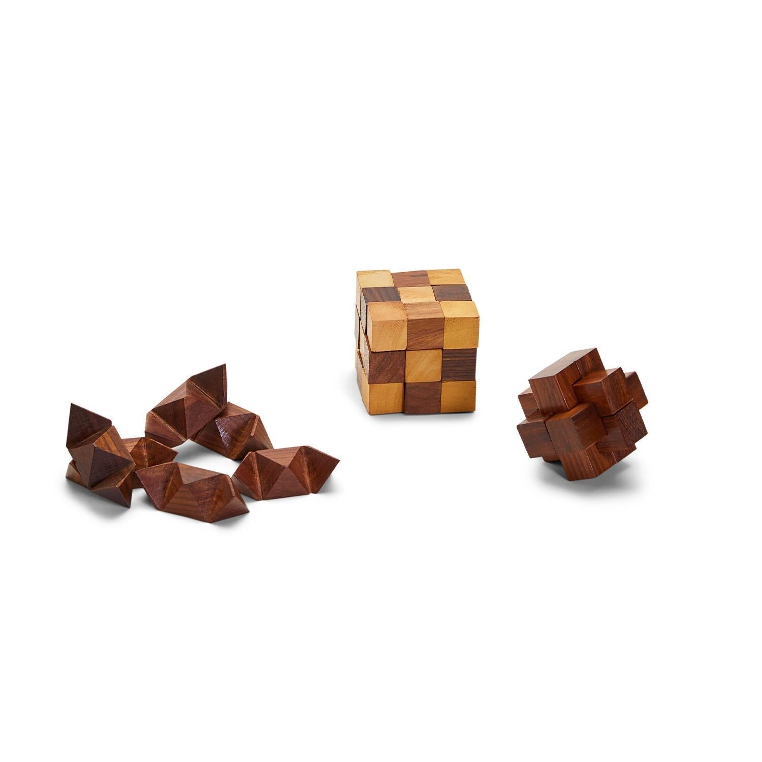 Wood Crafted Puzzles In Storage Box