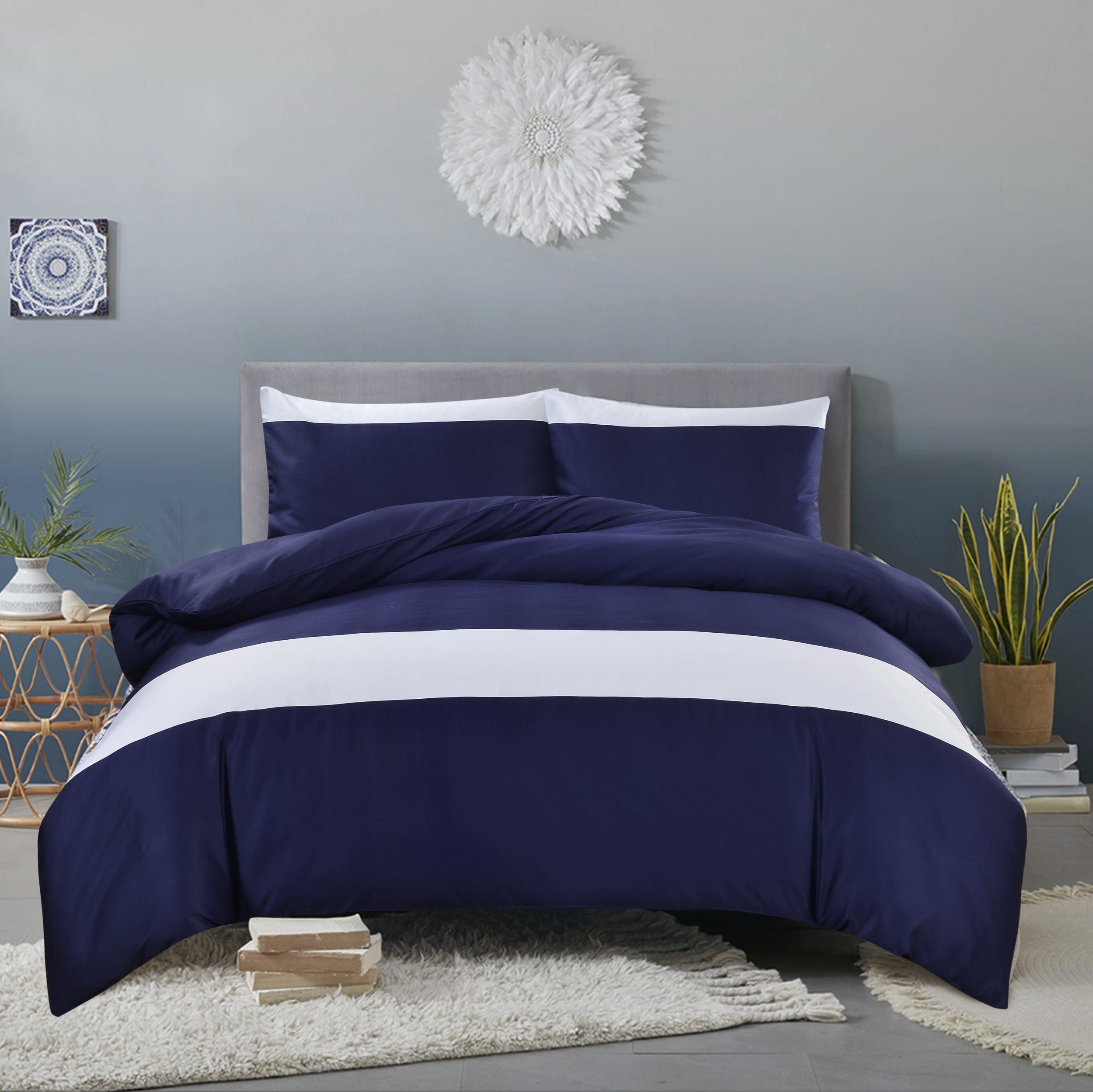 Aura & Belle Penthouse Duvet Set- Navy