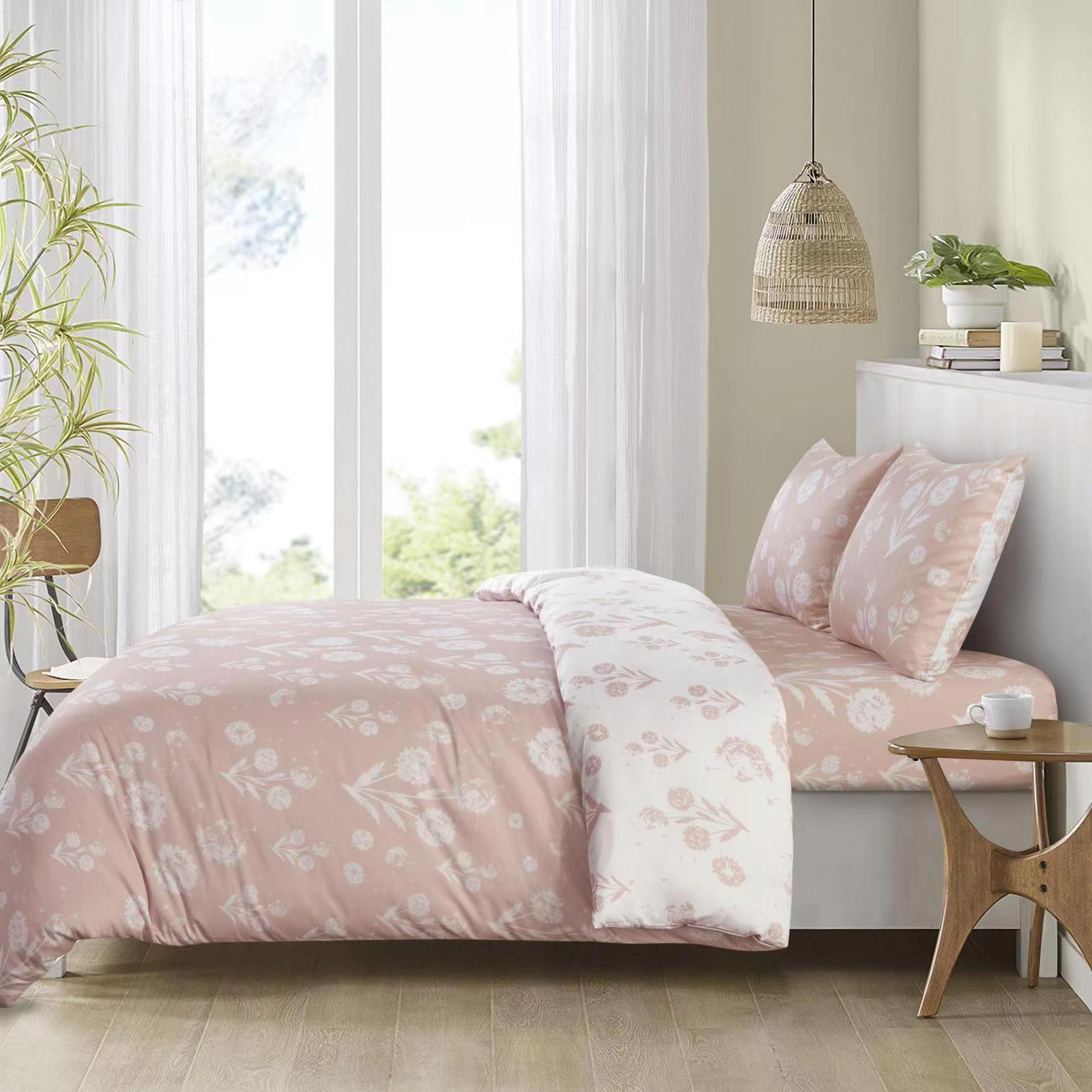 Aura & Belle Dusty Pink Dandelion Duvet Set