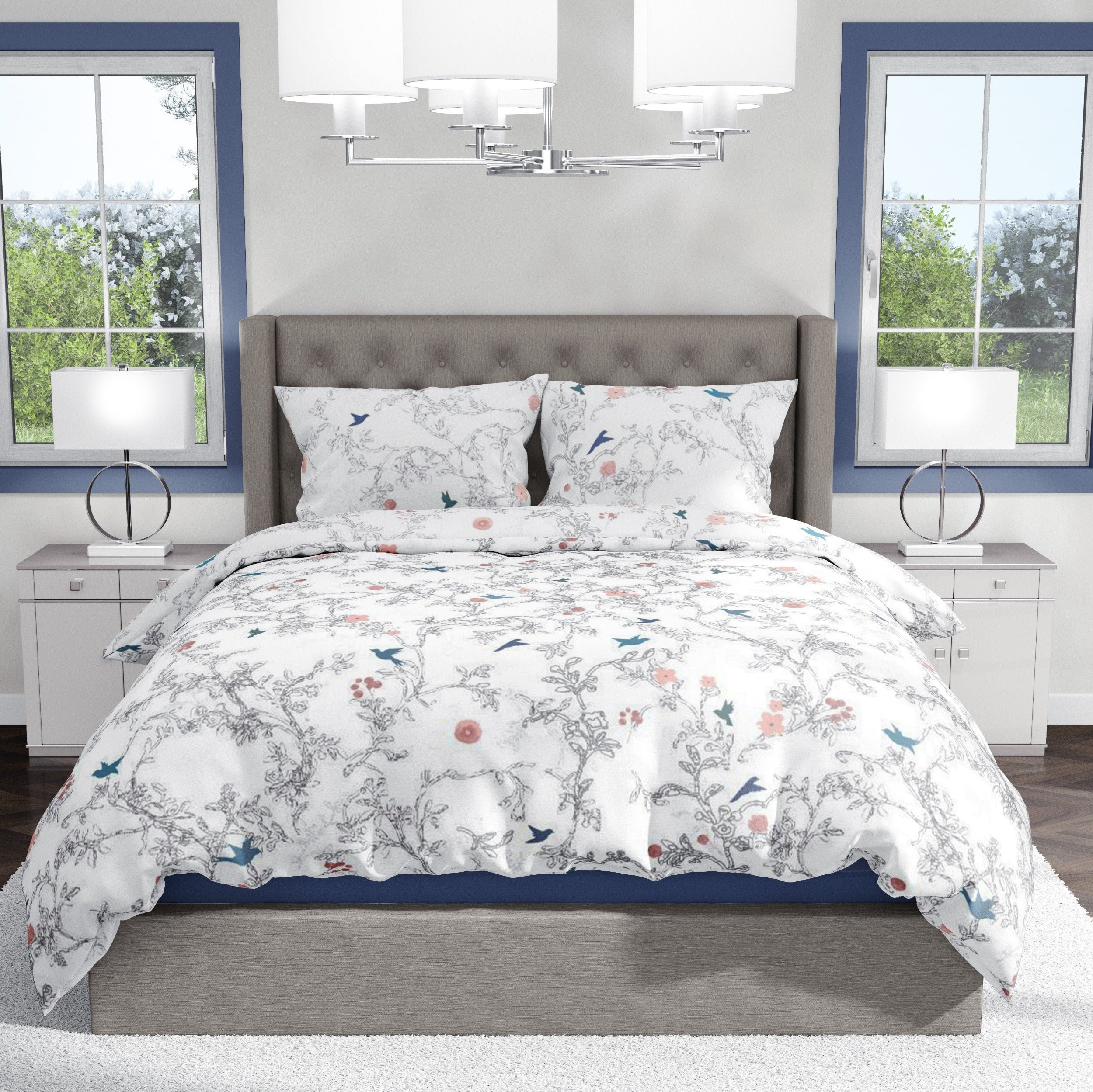 Aura & Belle Birds of Color Duvet Set