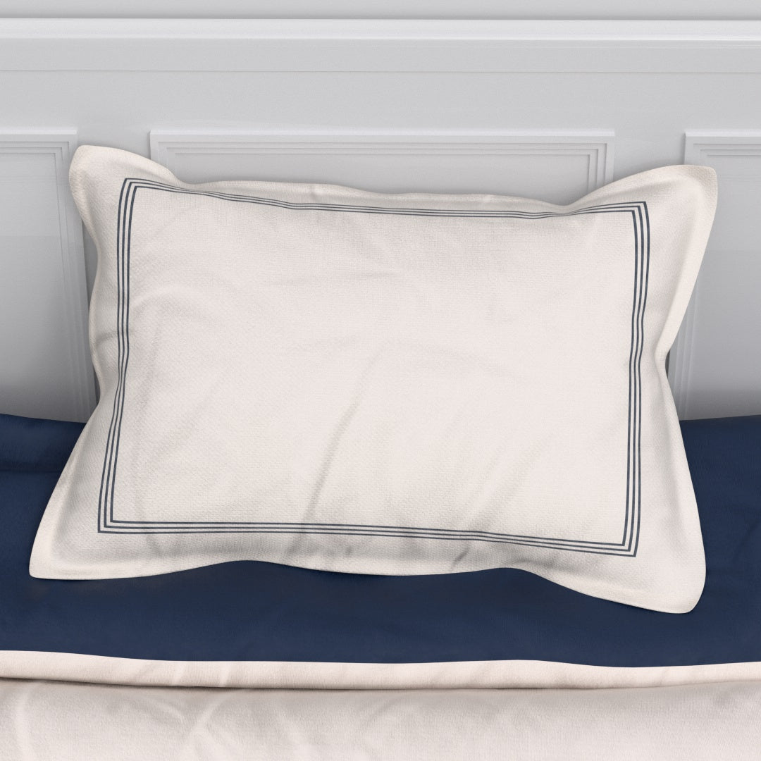 Navy Embroidered Hotel Duvet Set