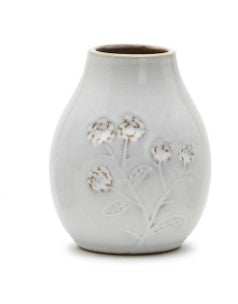 Floral Imprint Hand Crafted Ceramic Vase