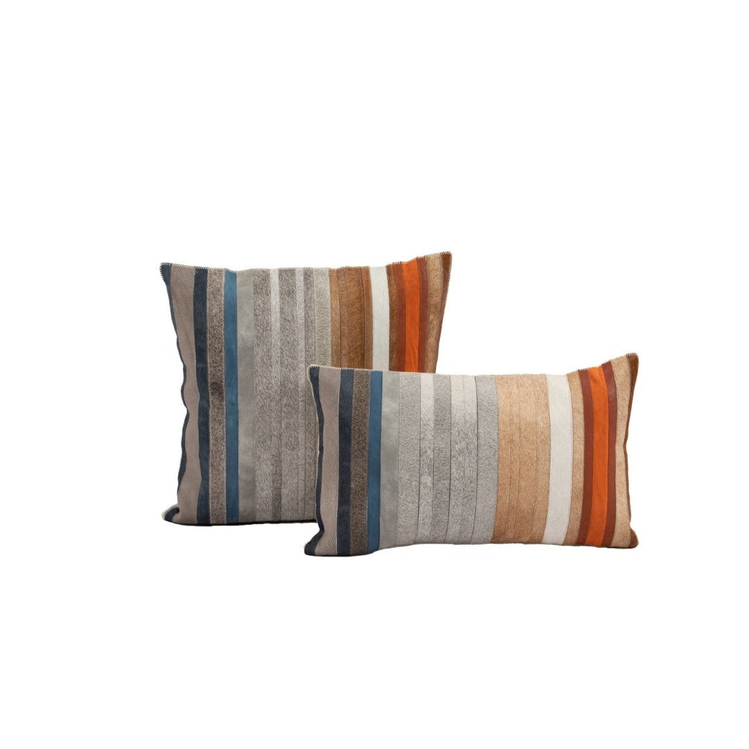 Cowhide Multi Stripe Pillow