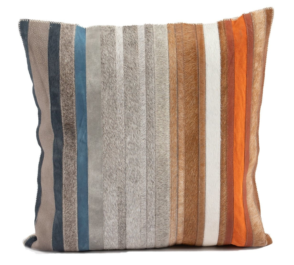 Cowhide Multi Stripe Pillow
