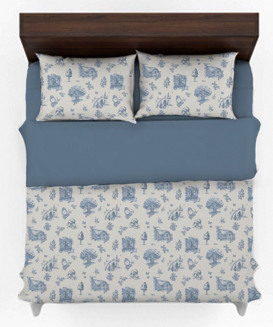 Aura & Belle French Blue Toile Duvet Set