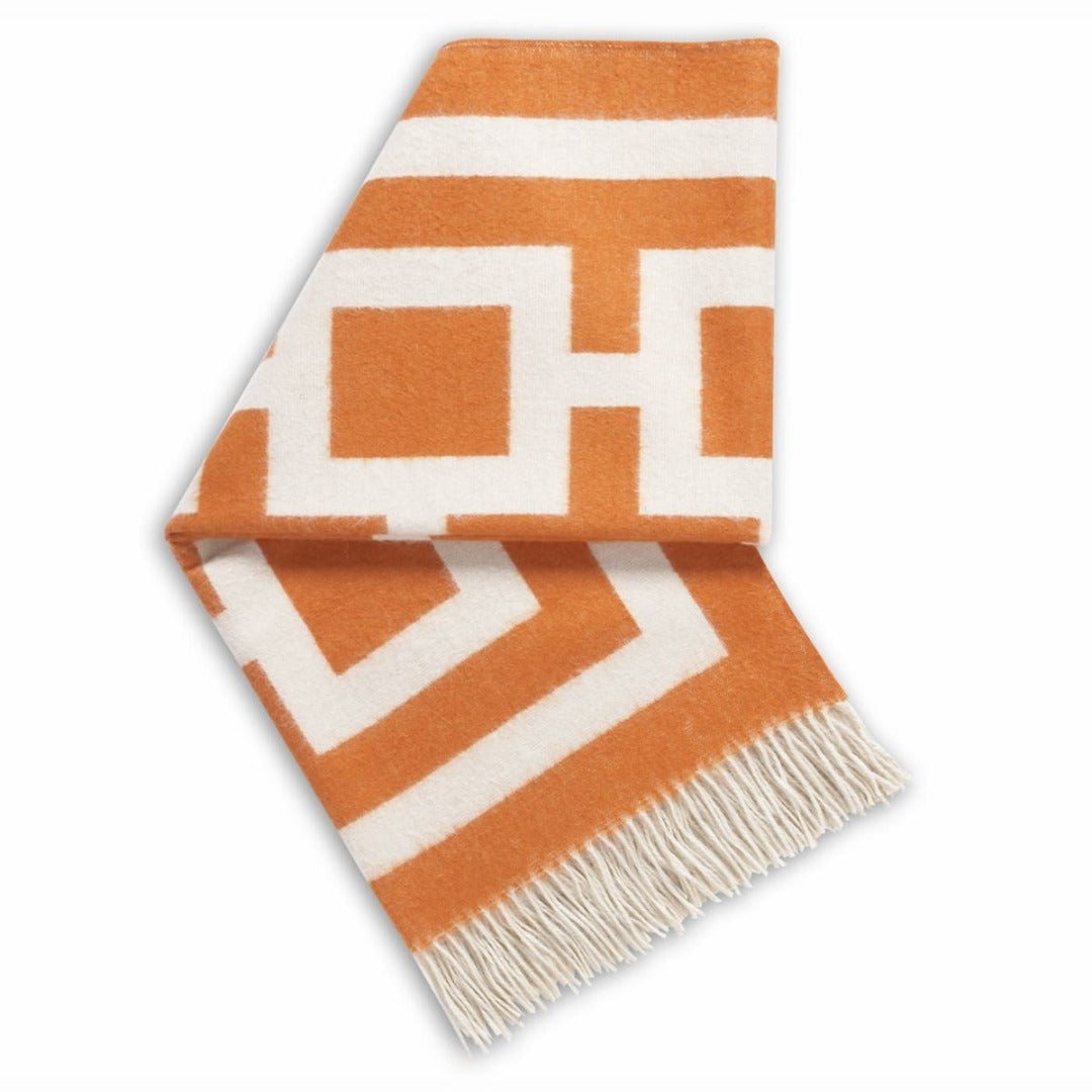 Nixon Orange Baby Alpaca Throw