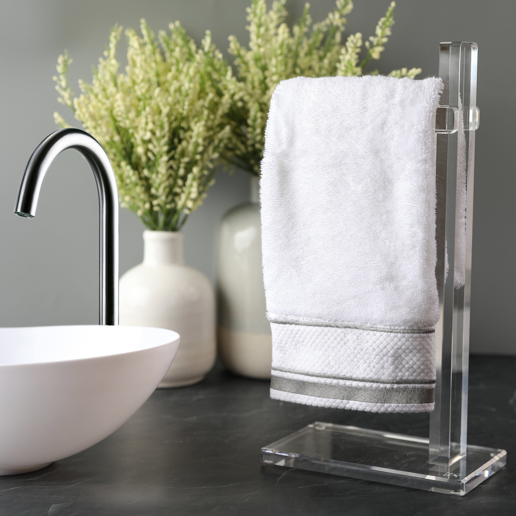 Lucite Fingertip Towel Stand