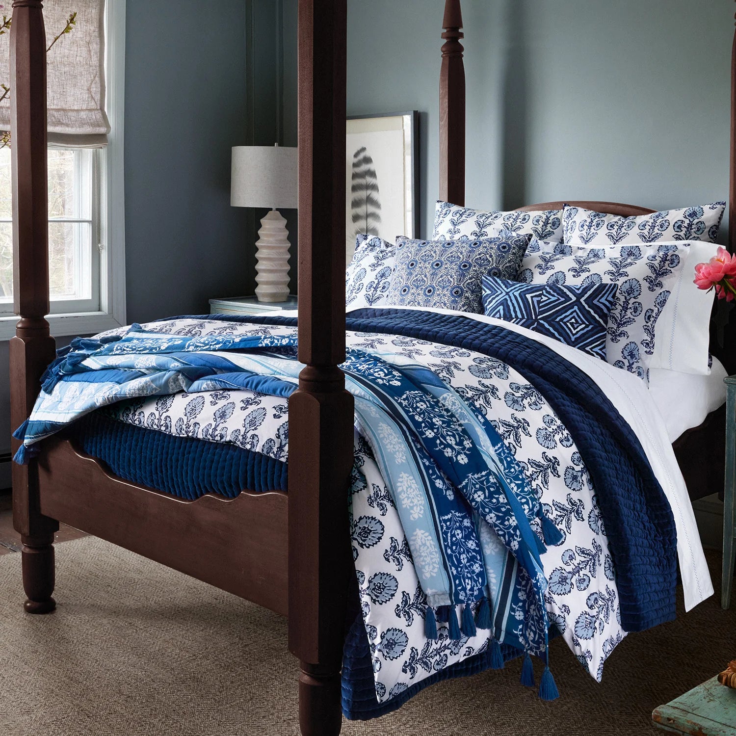 John Robshaw Ojas Indigo Organic Duvet