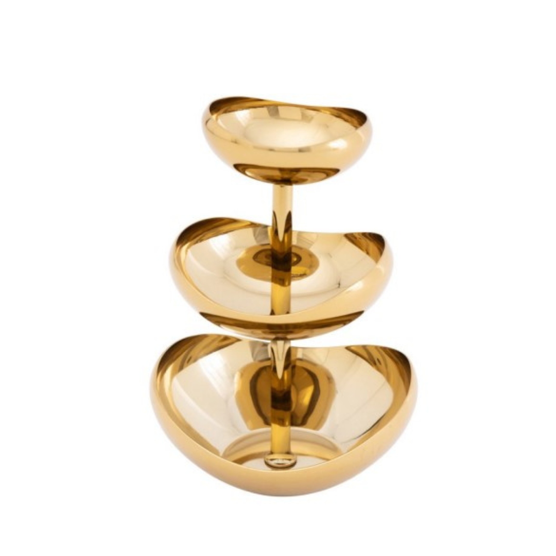 Lilliput 3-Tier Gold Nut Bowl