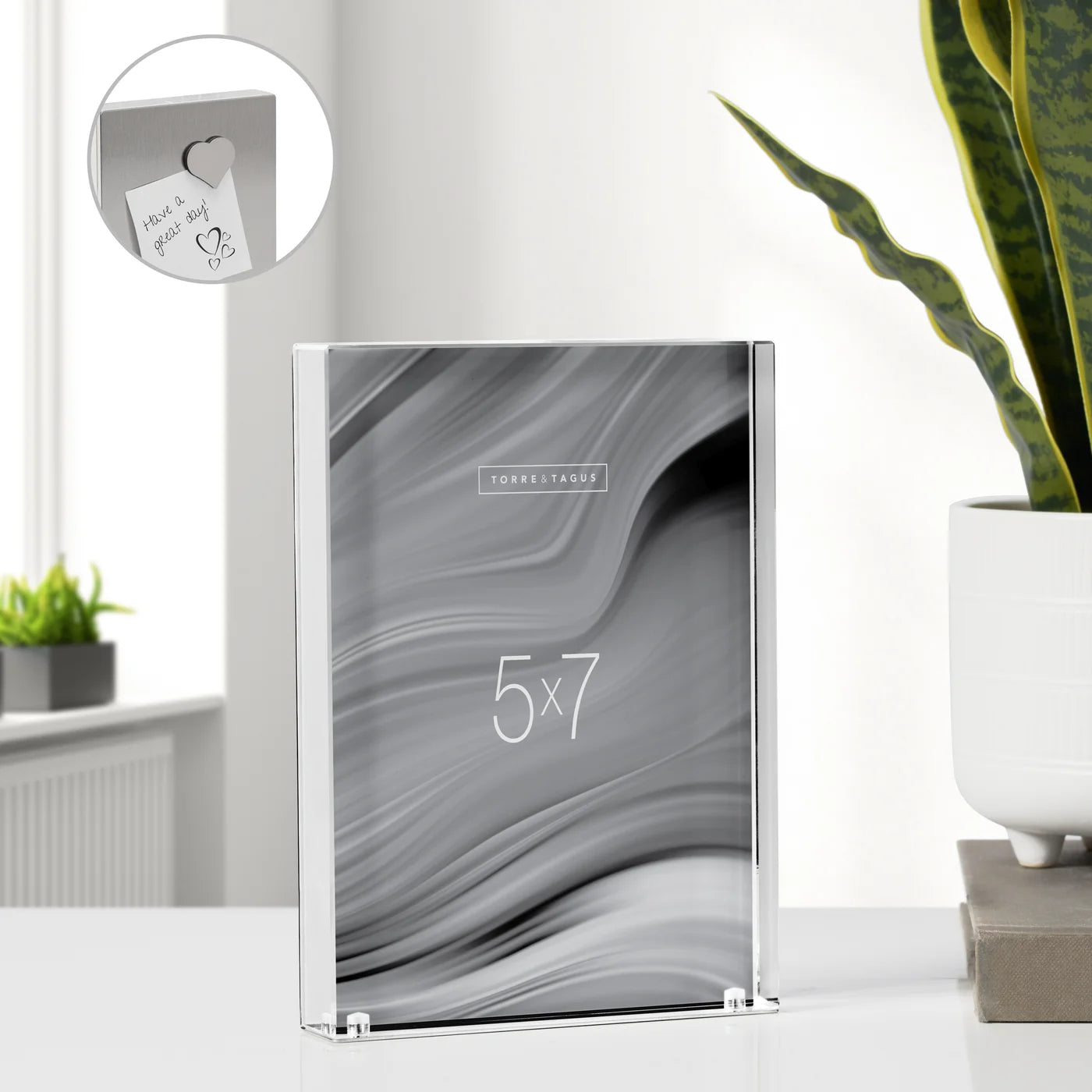 Block Acrylic Photo Frame with Stainless Steel Back
