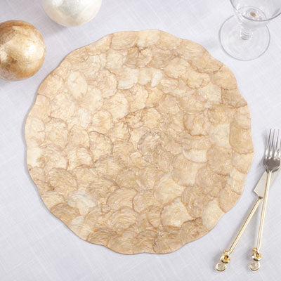 Ivory Scalloped Capiz Placemat
