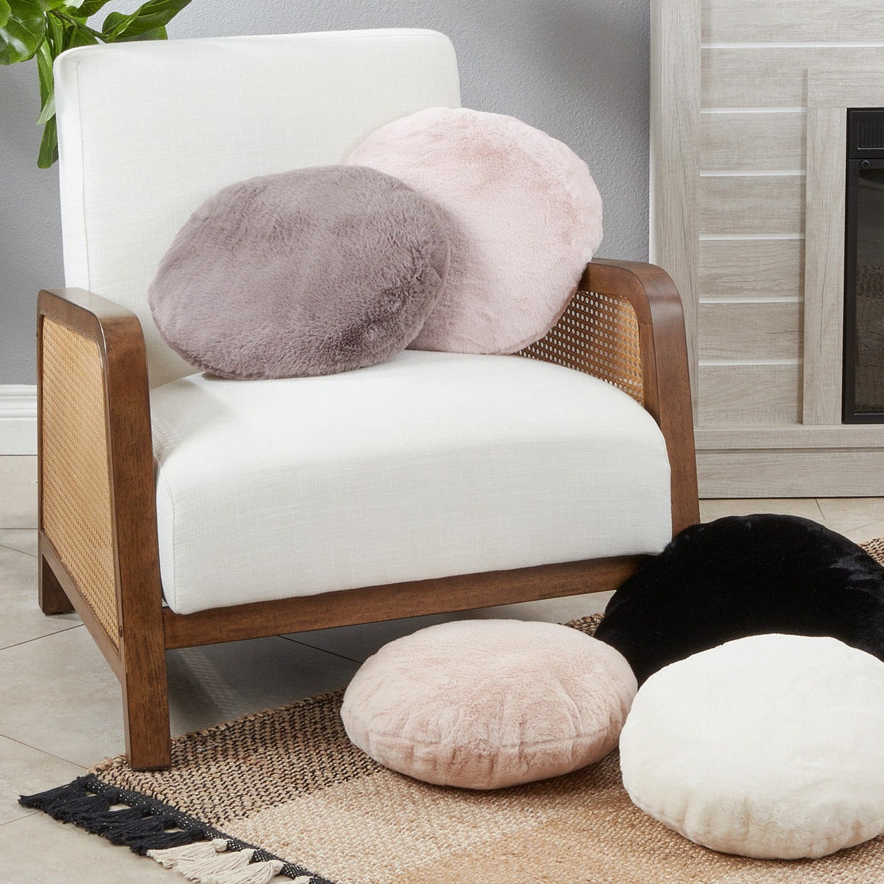 Faux Rabbit Fur Pillow