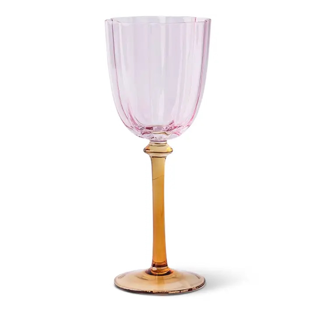 Two Tone Wine Glass Pink and Orange