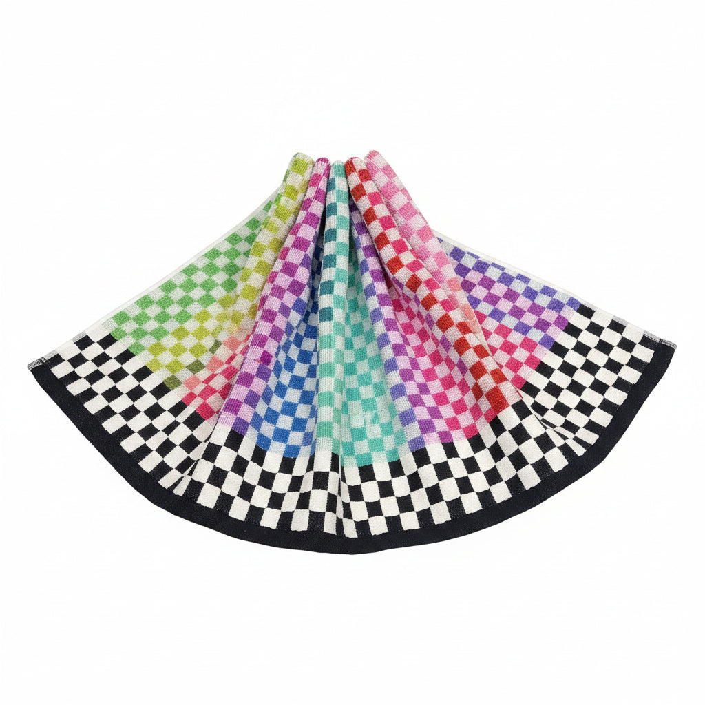 MacKenzie-Childs Rainbow Micro Check Hand Towel