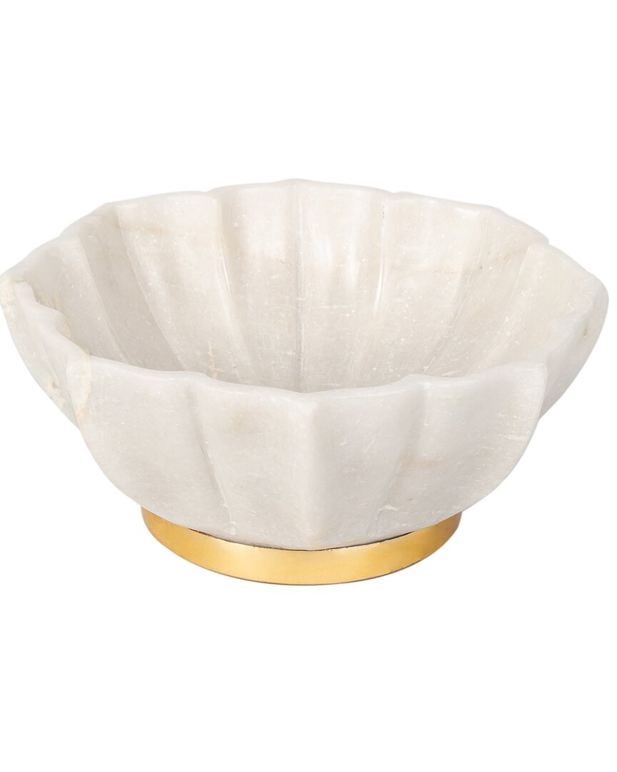 Marble Bowl w/ Gold Foot