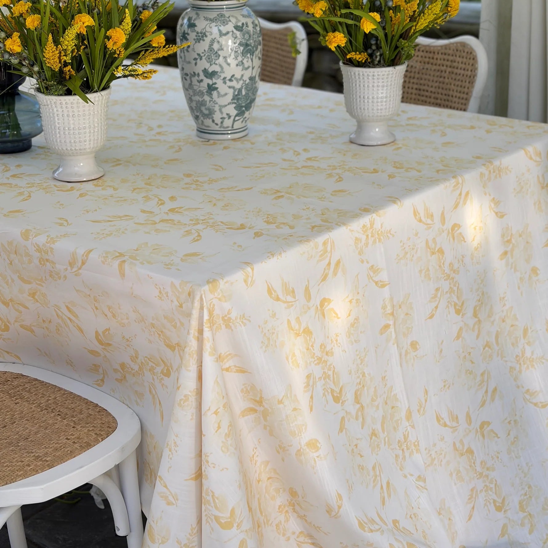 Adorn Your Table Butter Floral Tablecloth