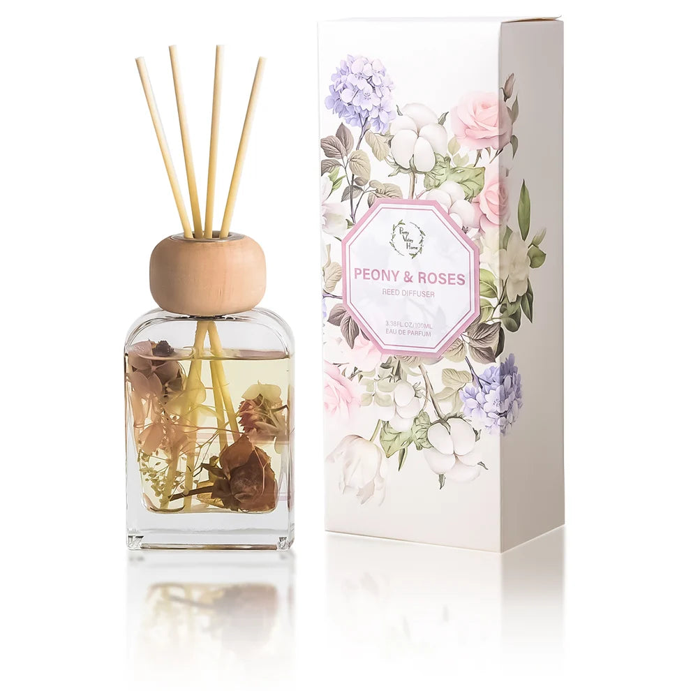 Reed Diffuser Sets 3.4 Fl Oz, Everlasting Flower-Peony Rose | Peony & Roses