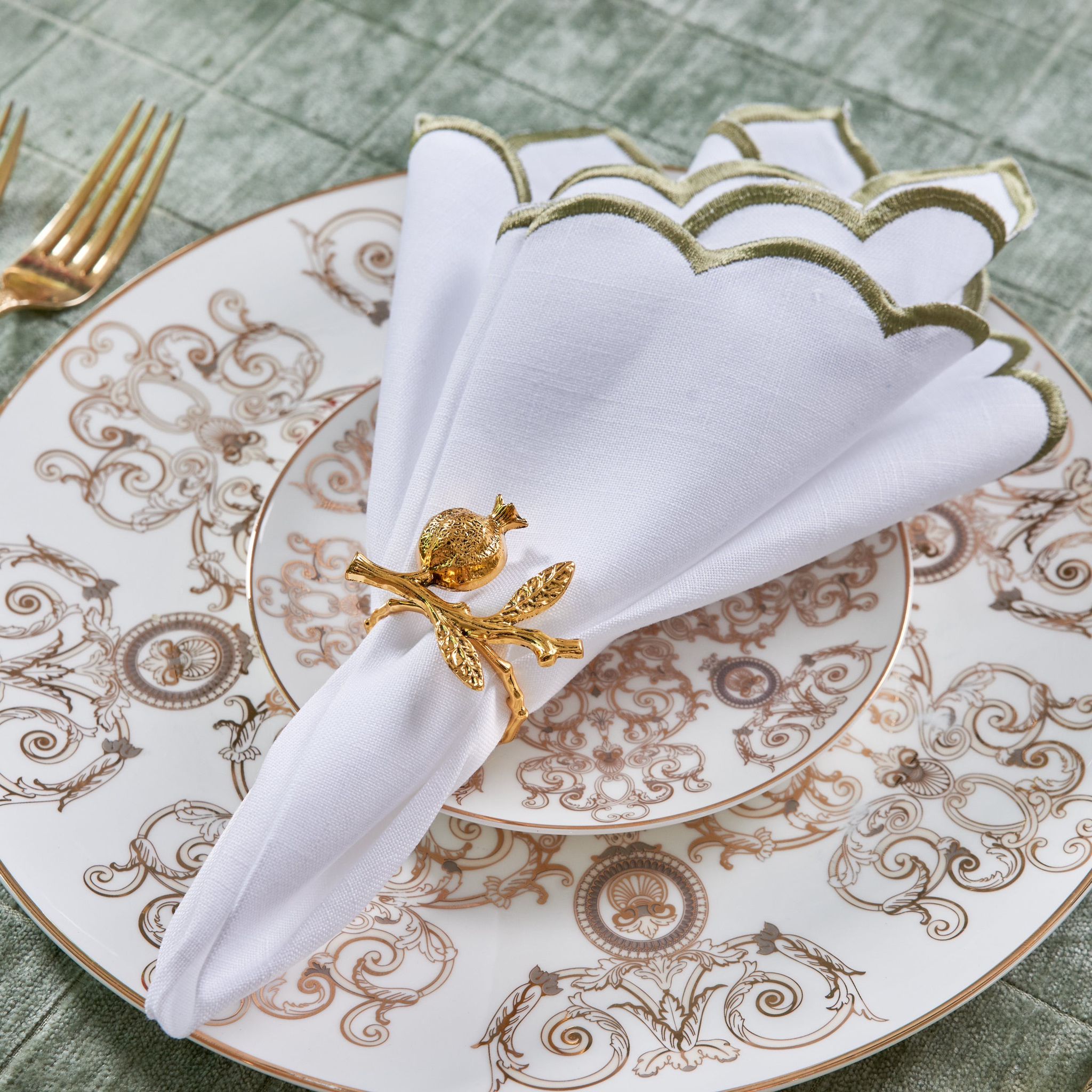 Adorn Your Table Pomegranate Napkin Ring S/6