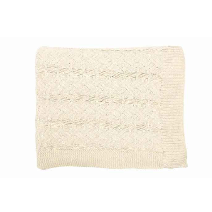 Natural Mel Double Cable Throw