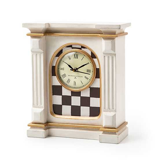 Courtly Check Mantel Clock - Off White