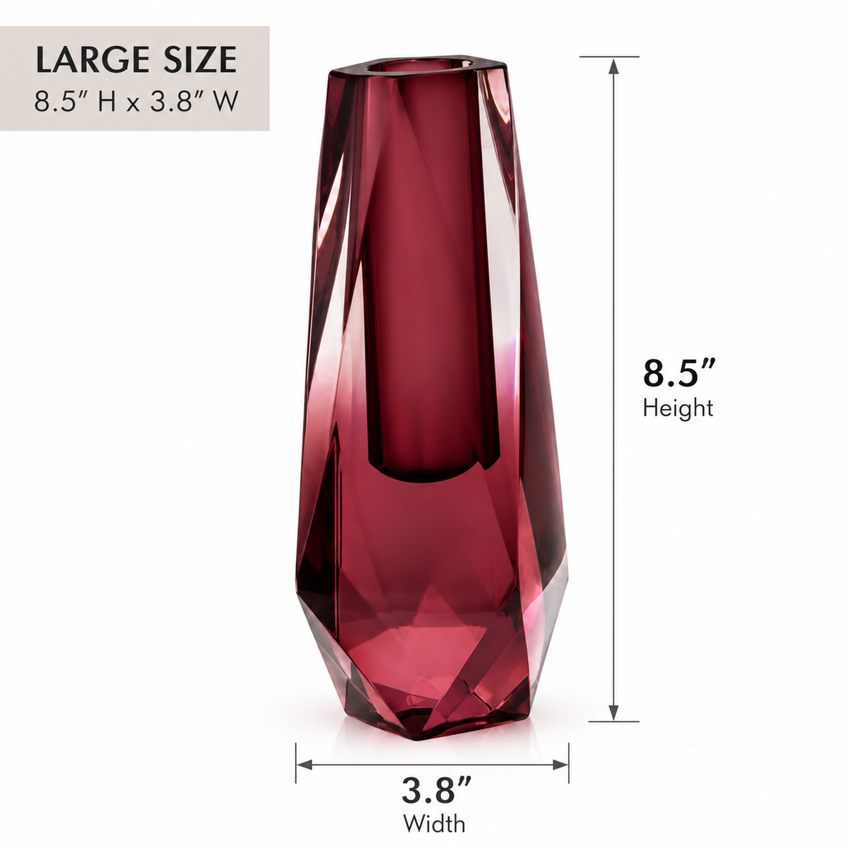 Luxe Modern Acrylic Bud Vase - Garnet Plum