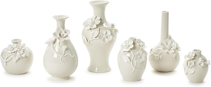 Mini Vases with 3-D Sculpted Flowers