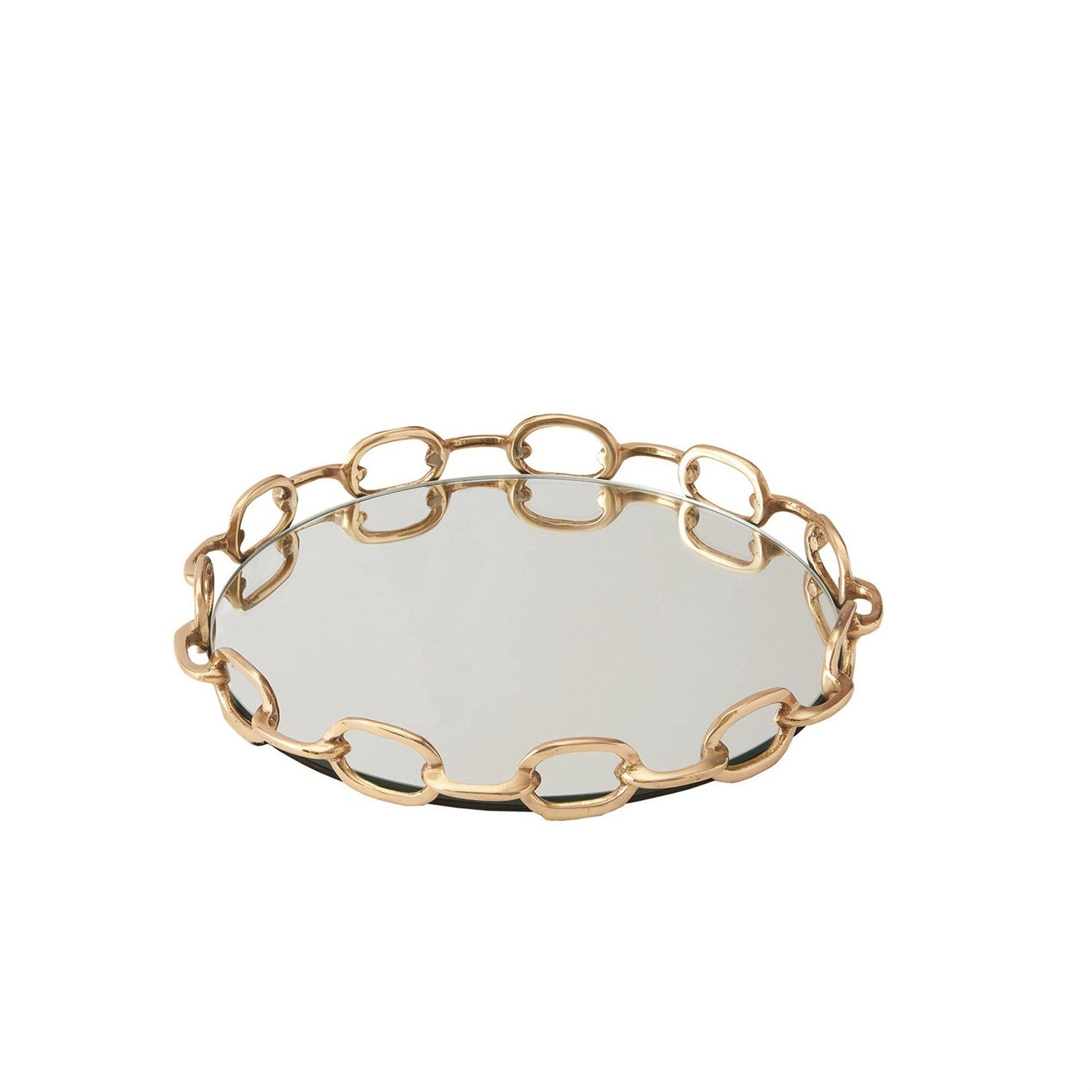 Brass Linked Mirror Tray