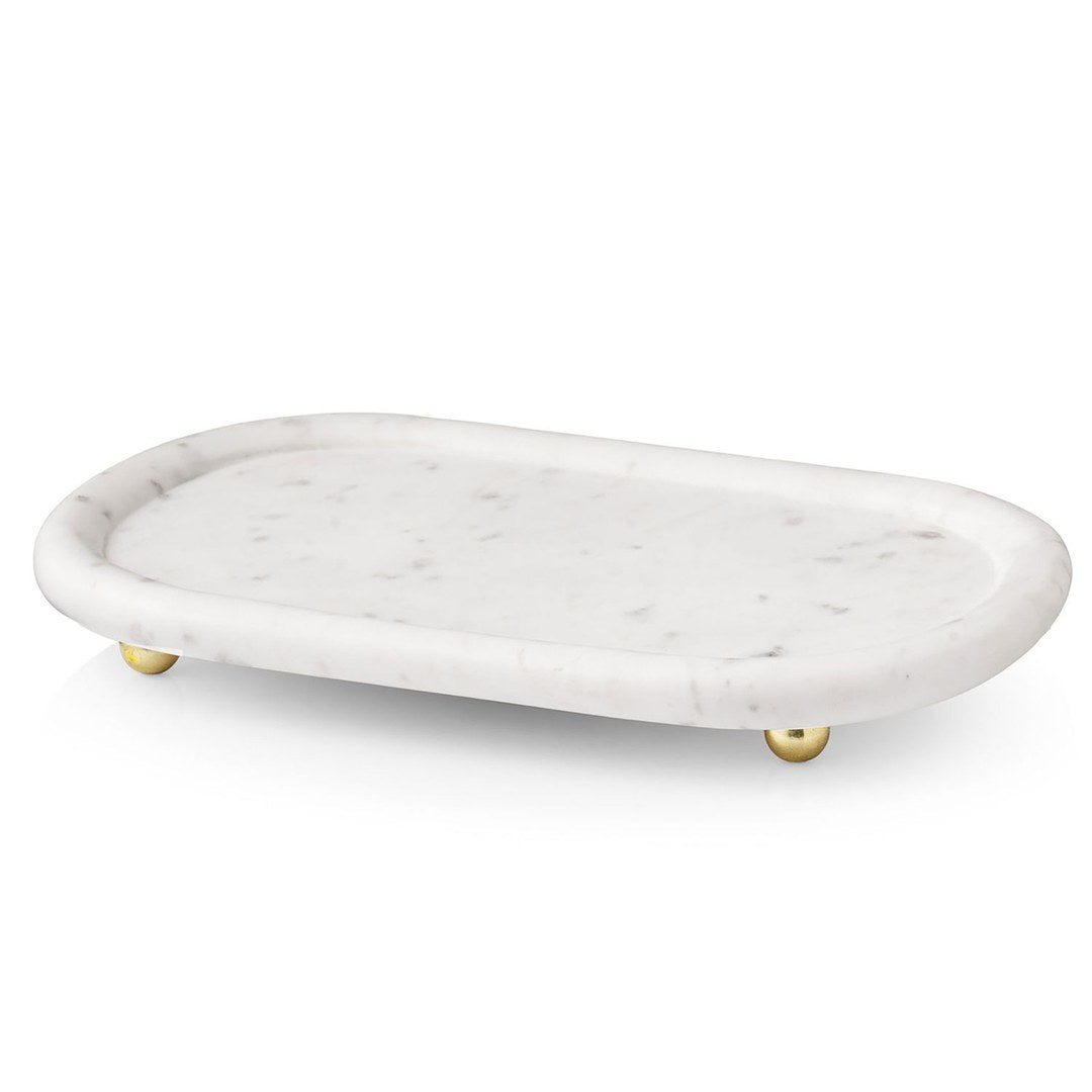 TEMARI WHITE MARBLE TRAY