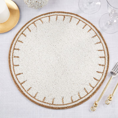 Ivory Beaded Placemat