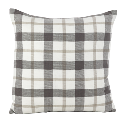 Grey Plaid Pillow