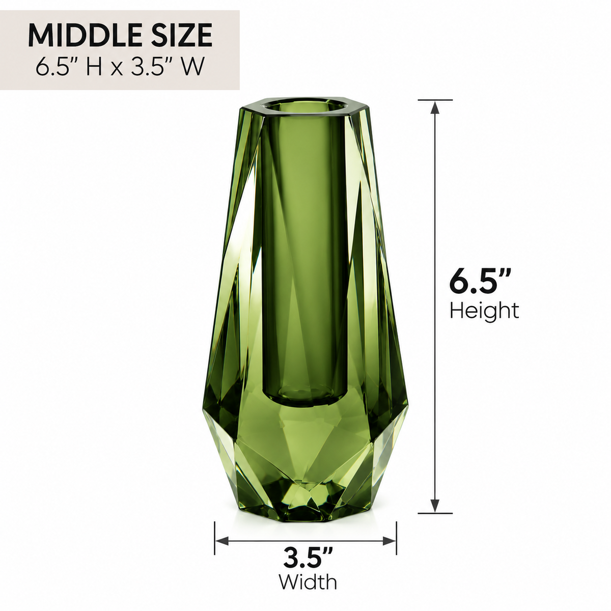 Luxe Modern Acrylic Bud Vase - Olive Jade