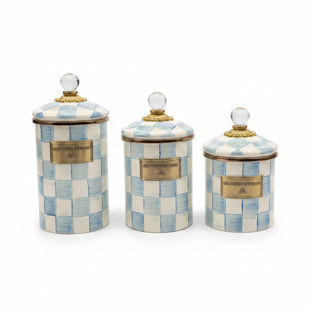 MacKenzie-Childs Sky Check Canister