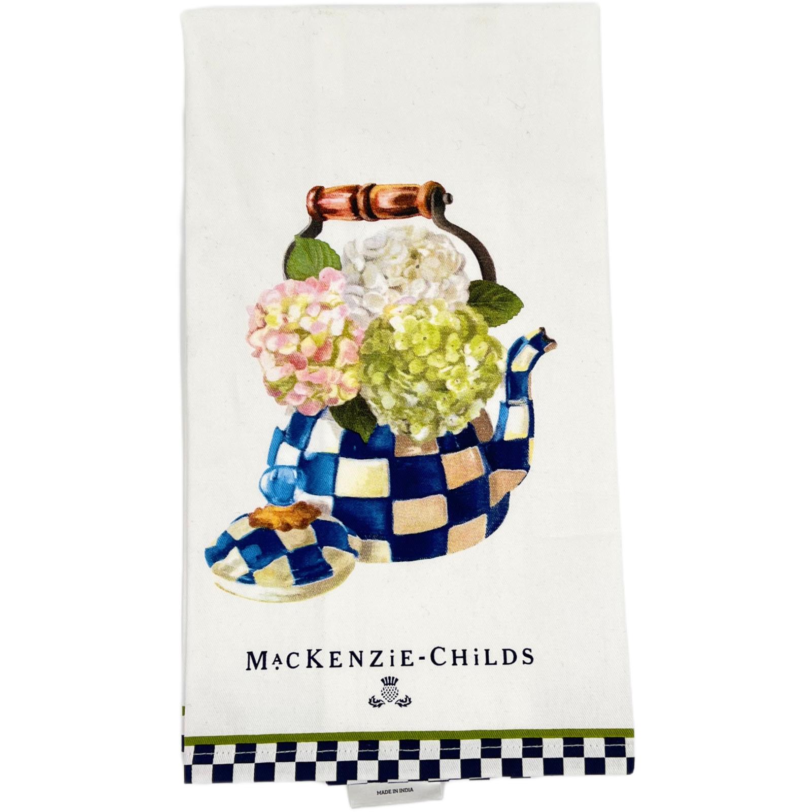 MacKenzie-Childs Hydrangea Tea Kettle Dish Towel