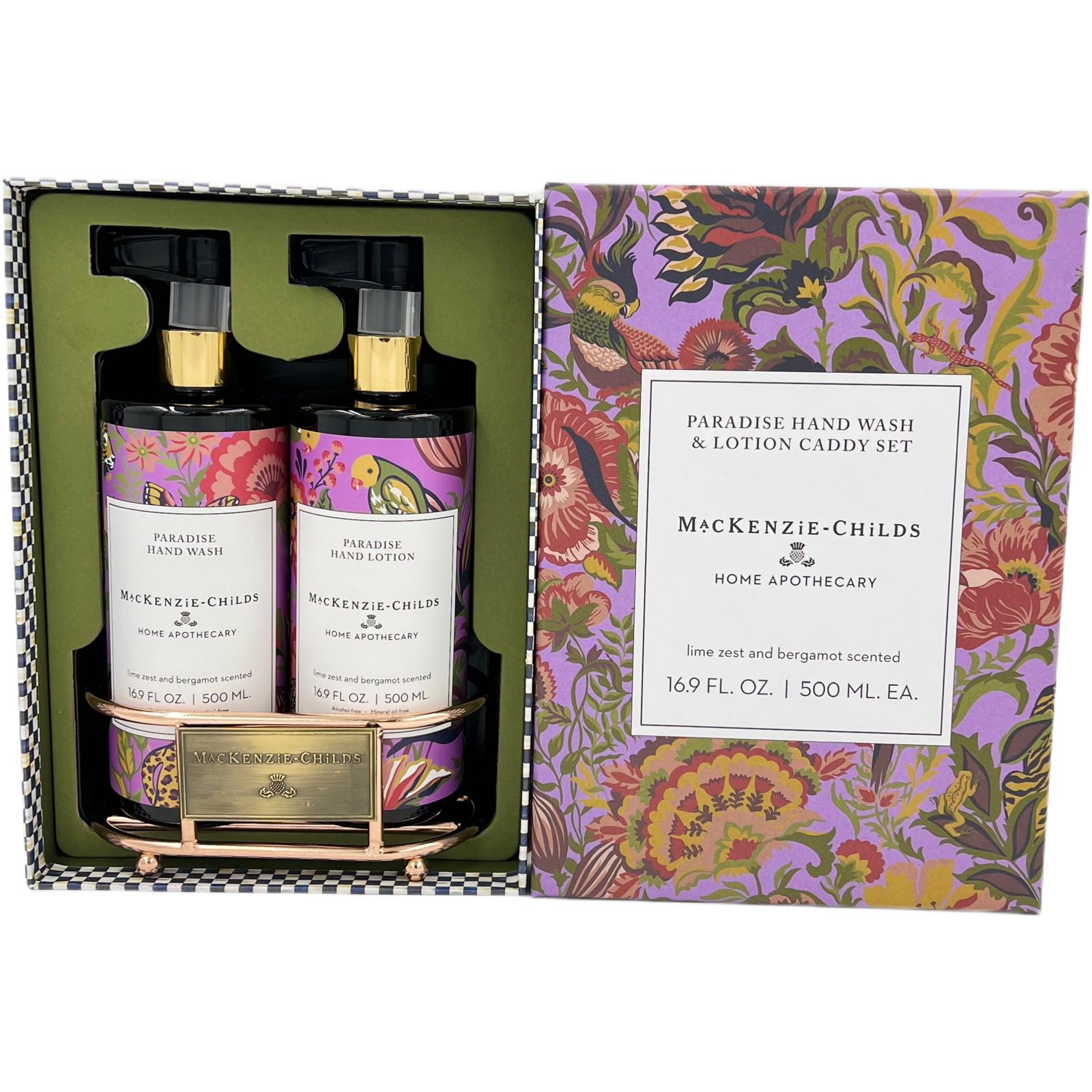 MacKenzie-Childs Paradise Hand Wash & Lotion Caddy Set