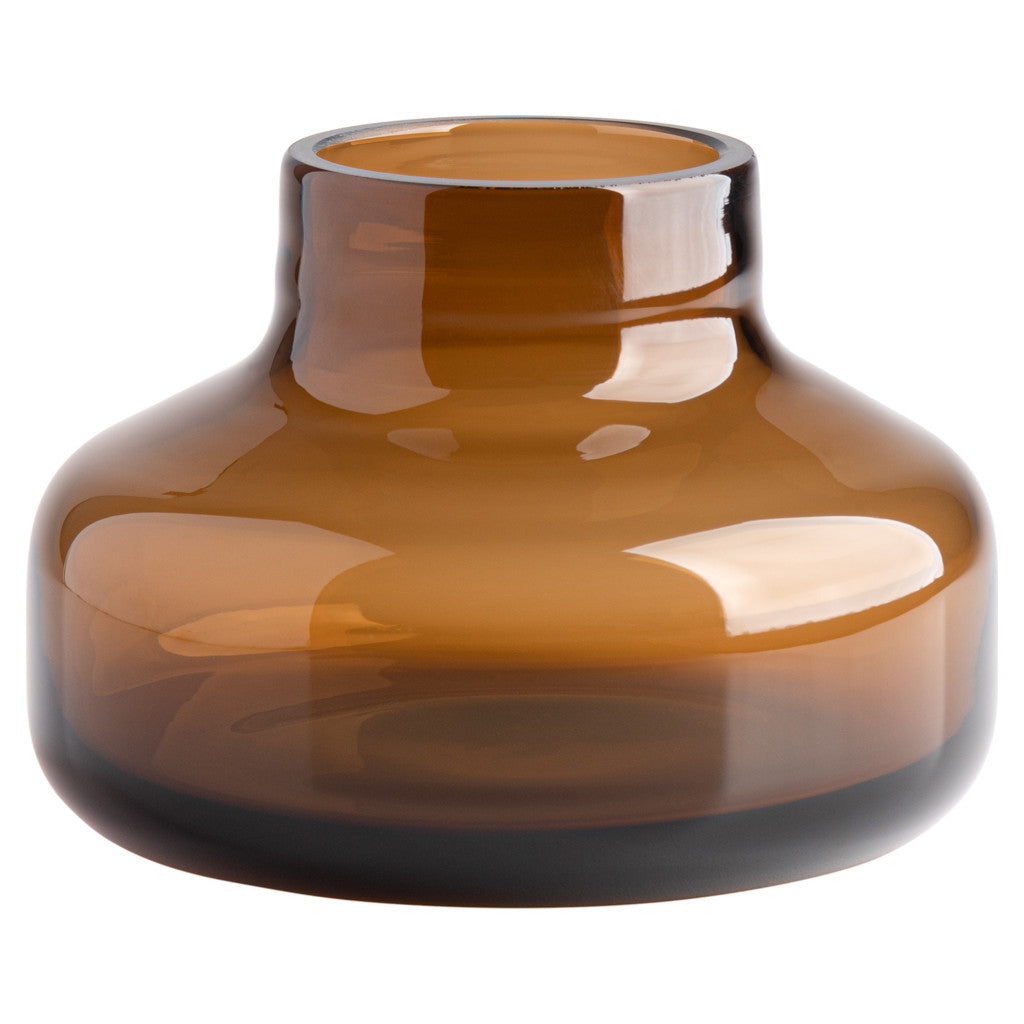 Beau Mini Bottle  Wide Glass Vase - Brown