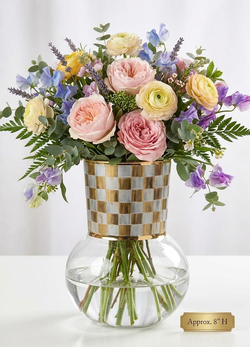 MacKenzie-Childs Check Glass Vase