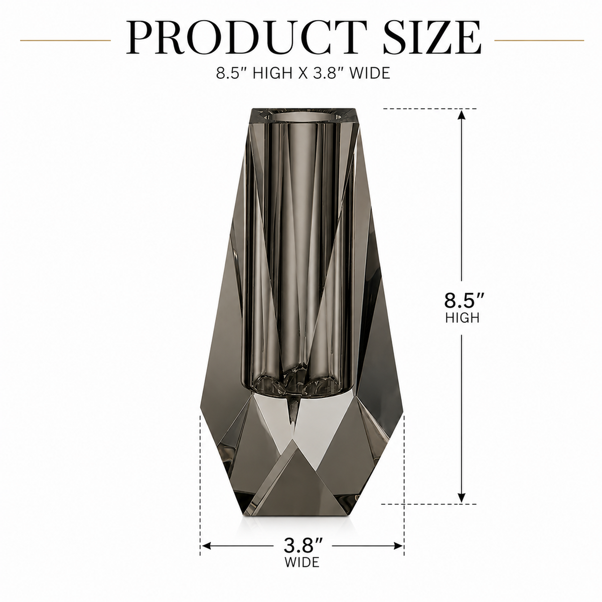 Luxe Modern Acrylic Bud Vase - Smoky Quartz