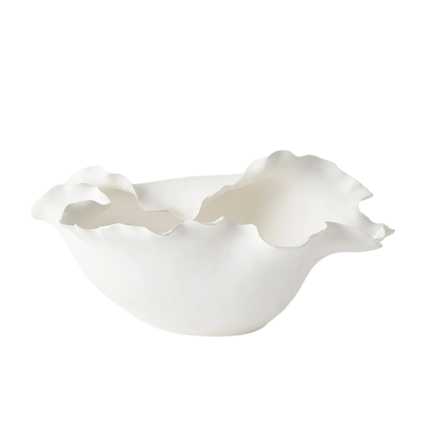 Global Views Folios Matte White Wide Bowl