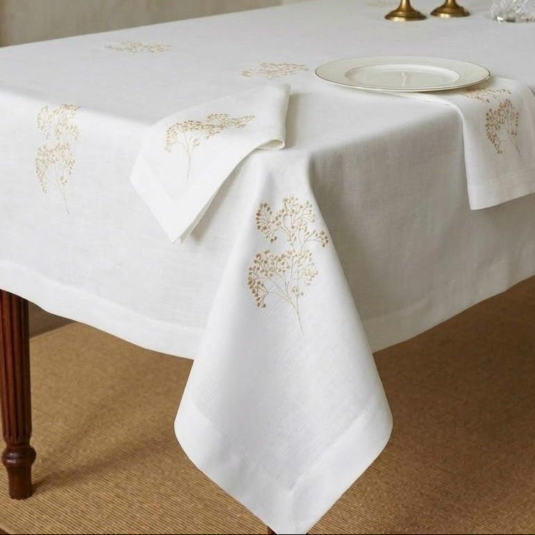 Adorn Your Table Embroidered Wildflower Tablecloth