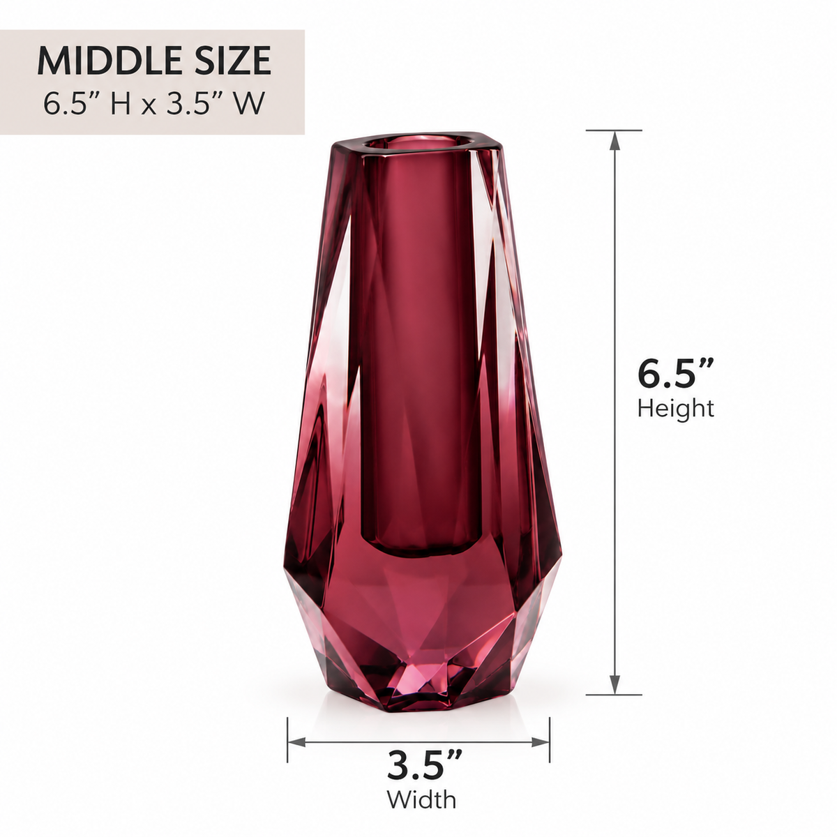 Luxe Modern Acrylic Bud Vase - Garnet Plum