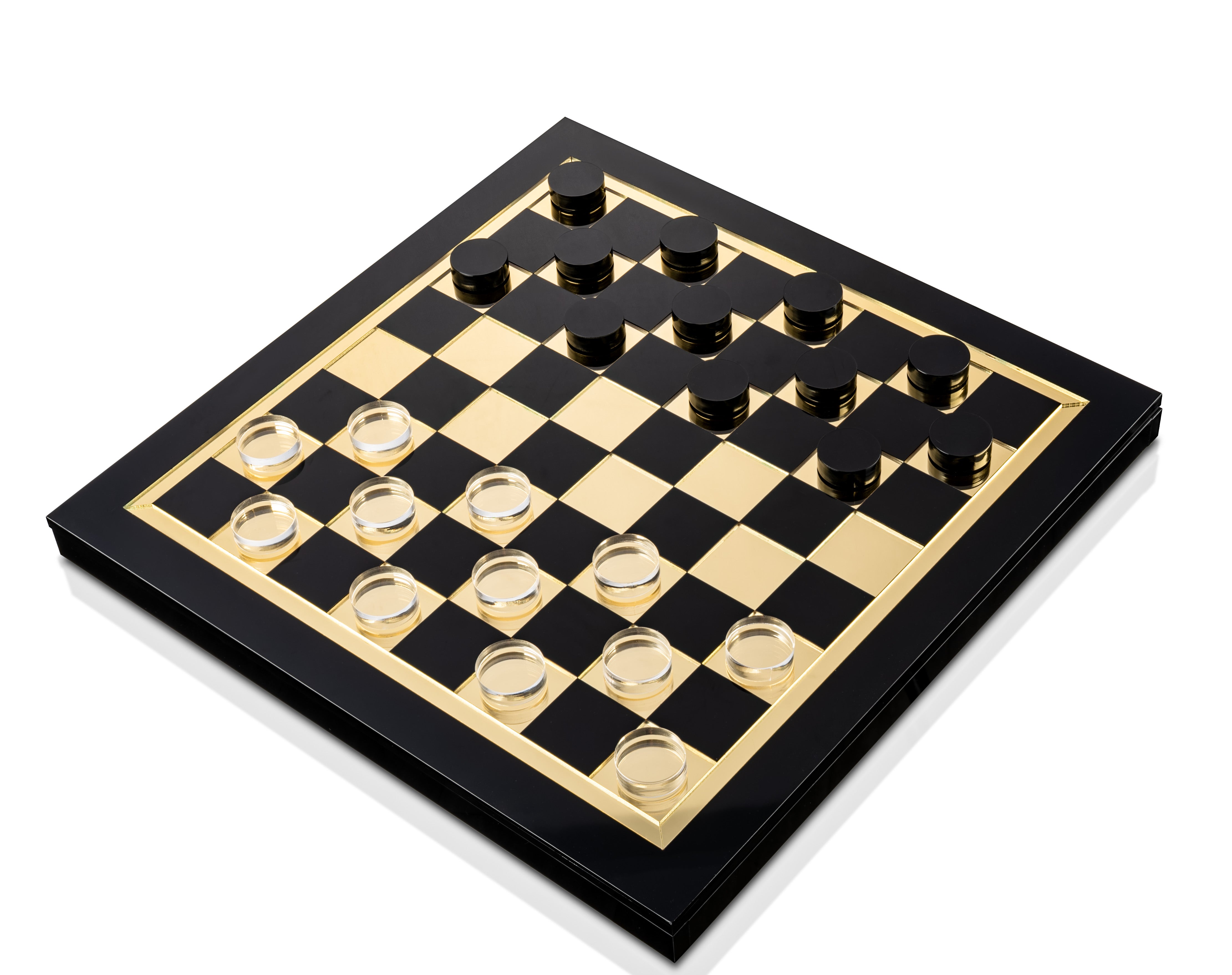 Luxe Gold and Black Chess and Checkers Game Set