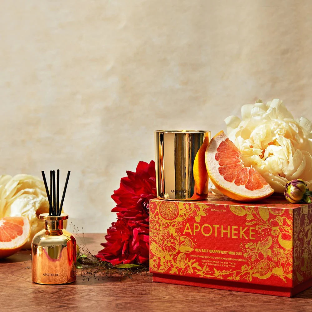 Apotheke Sea Salt Grapefruit Mini Scented Candle and Reed Diffuser Gift Set