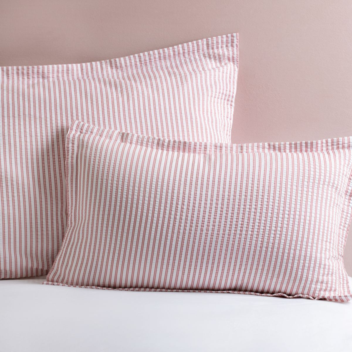 Aura Home Seer Sucker Stripe Duvet Set- Pink