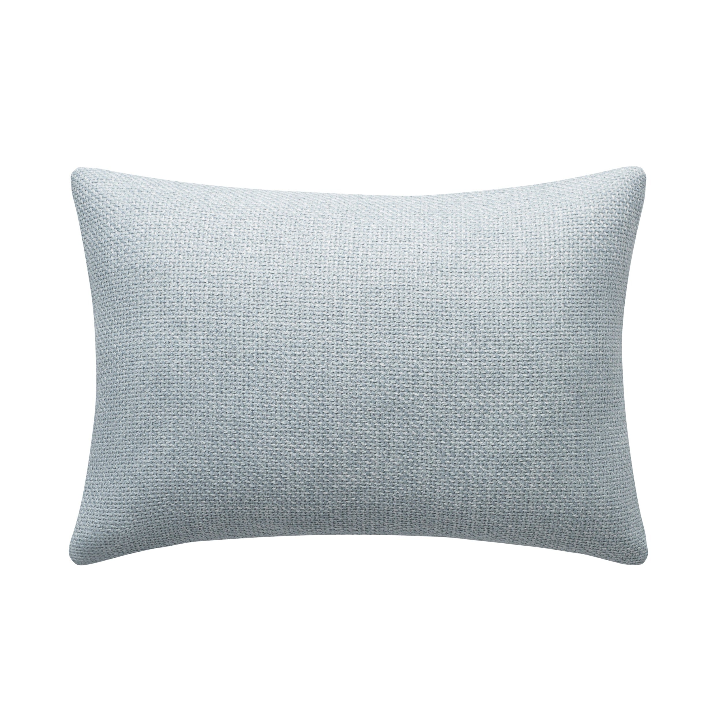 Petite Belle Sky Blue Textured Throw Pillow with White Piping