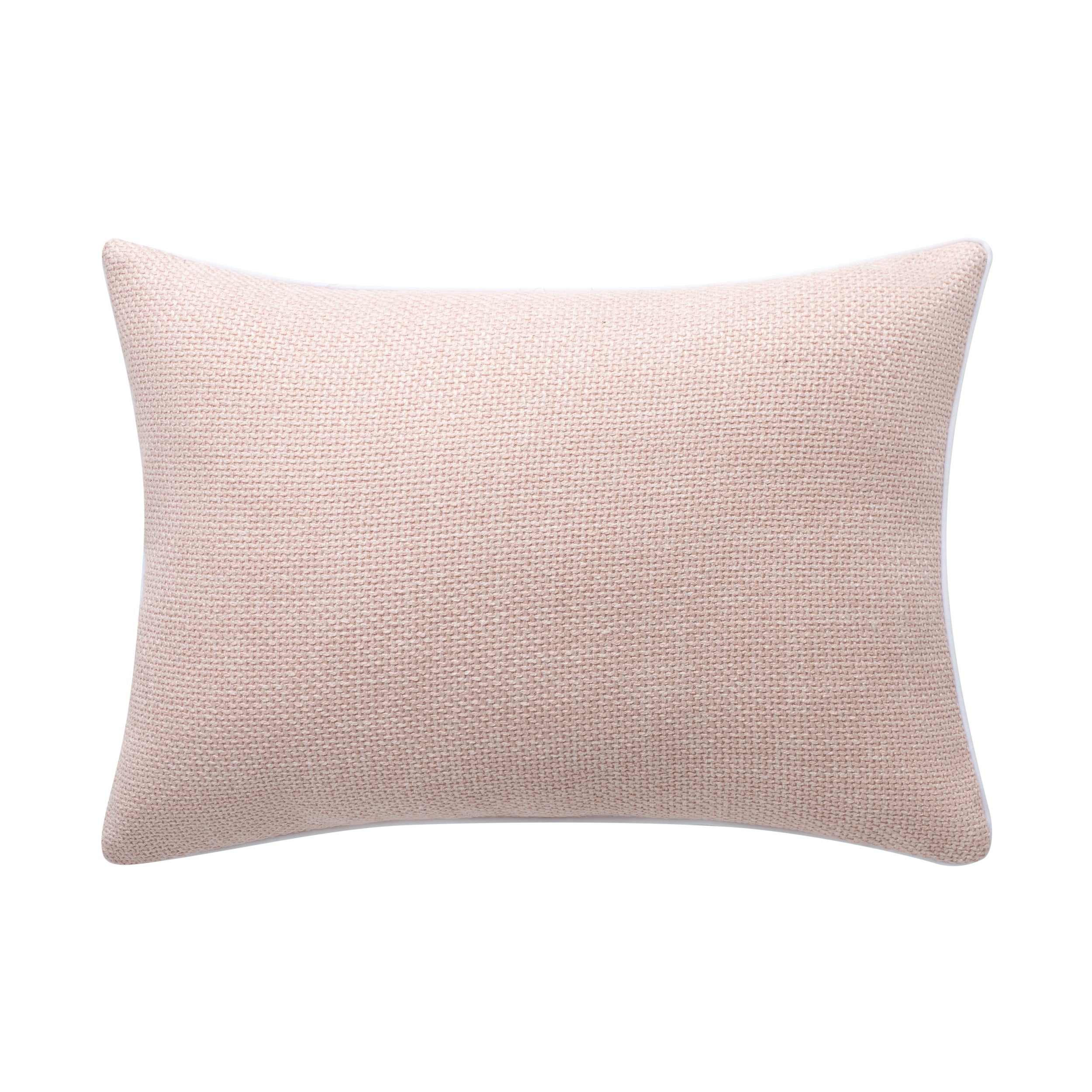 Petite Belle Ballet Pink Textured Throw Pillow with White Piping